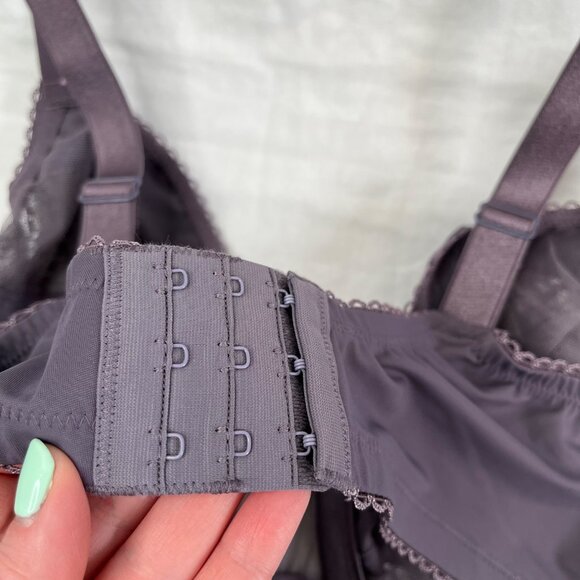 Glamorise Womens Purple Full Figure Wonderwire Lace Bra 48C style 9845 - Picture 6 of 9